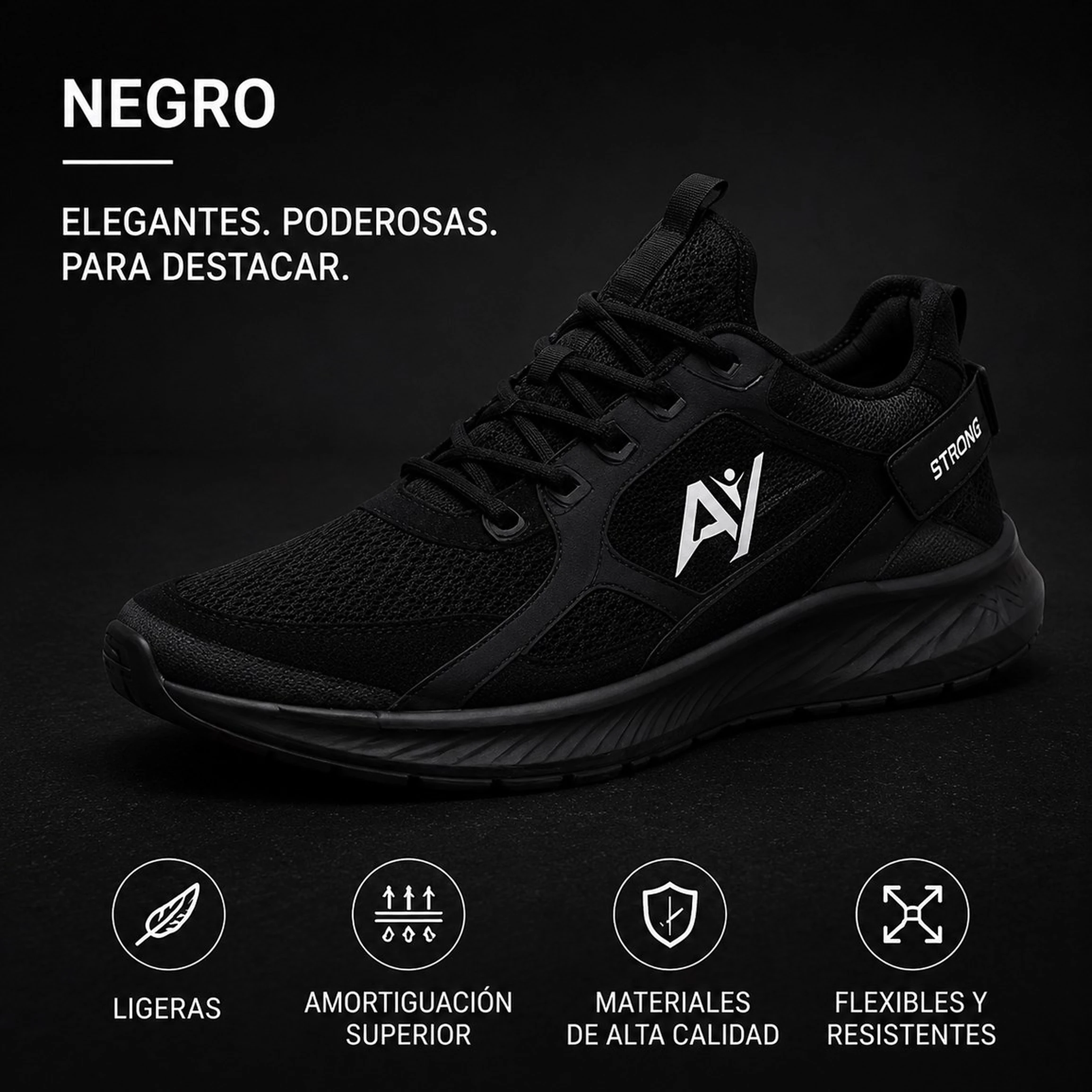 Zapatillas Deportivas A/Y Strong - Negro