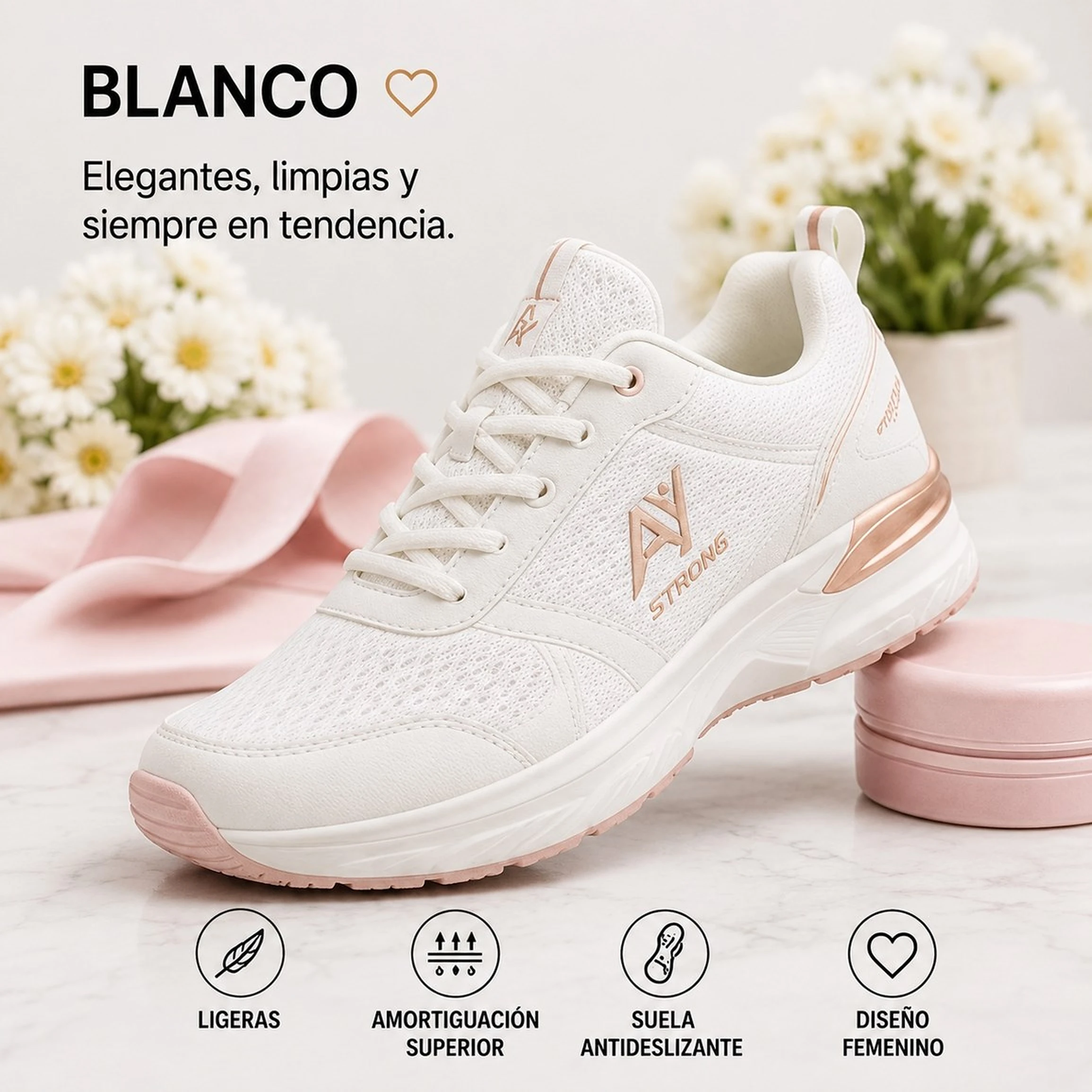 Zapatillas Deportivas A/Y Strong Mujer - Blancas